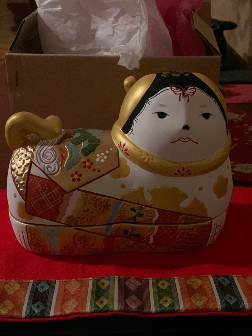 須はら張り子 須原陶磁工房 雛祭り 雛人形 犬筥 特大 誕生日 出産祝い 廃盤品