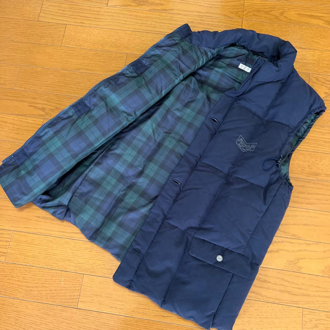 ファンダオPAPAS パパス ダウンベスト ネイビー 美品