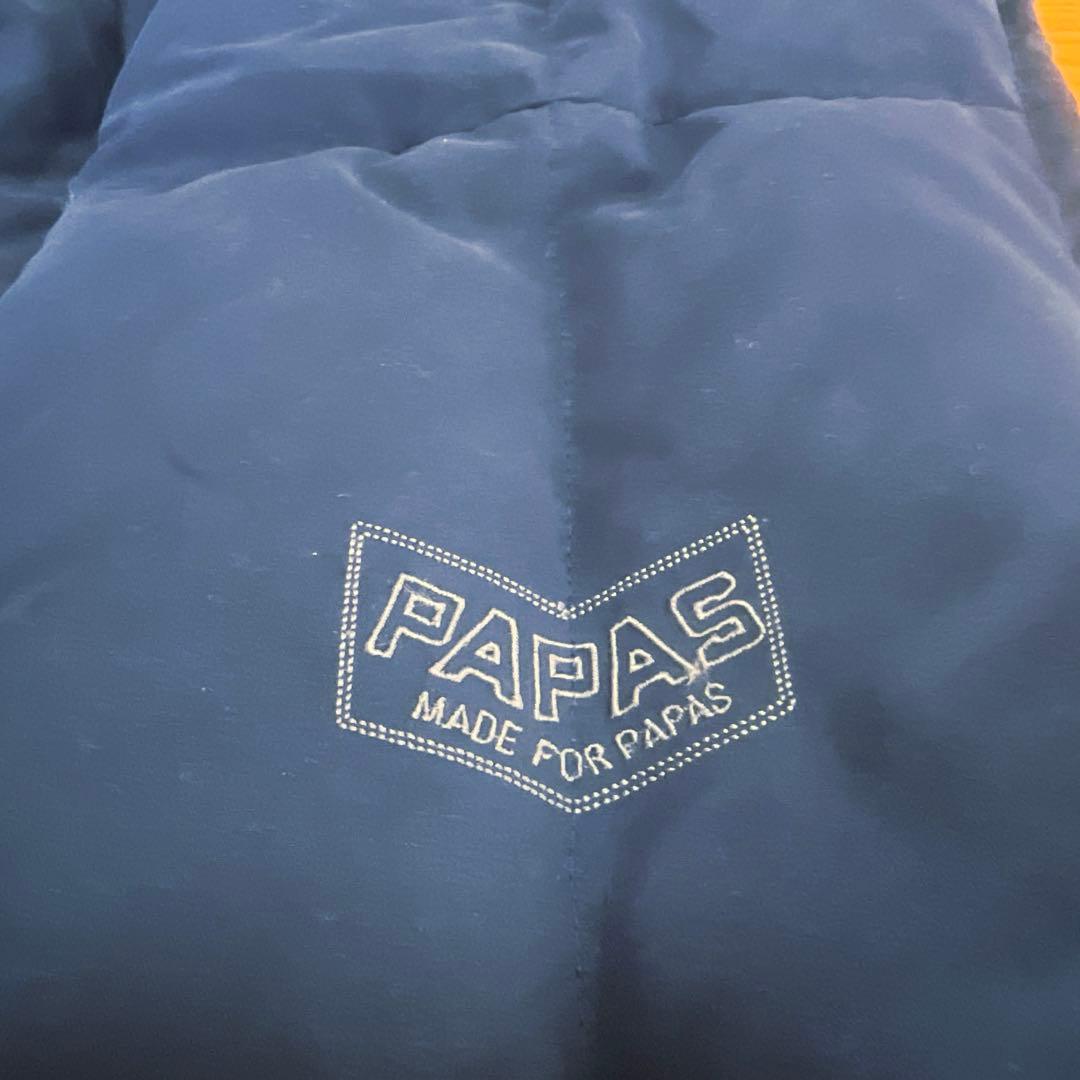 ファンダオPAPAS パパス ダウンベスト ネイビー 美品