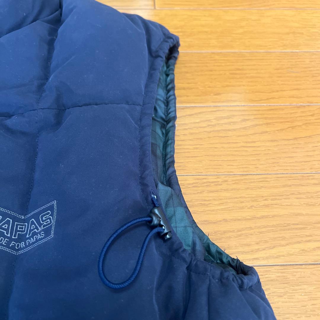 ファンダオPAPAS パパス ダウンベスト ネイビー 美品