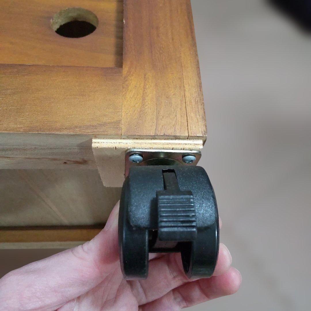 山善　木製キッチンワゴン 4段引き出し　キャスター付　ストッカー YAMAZEN