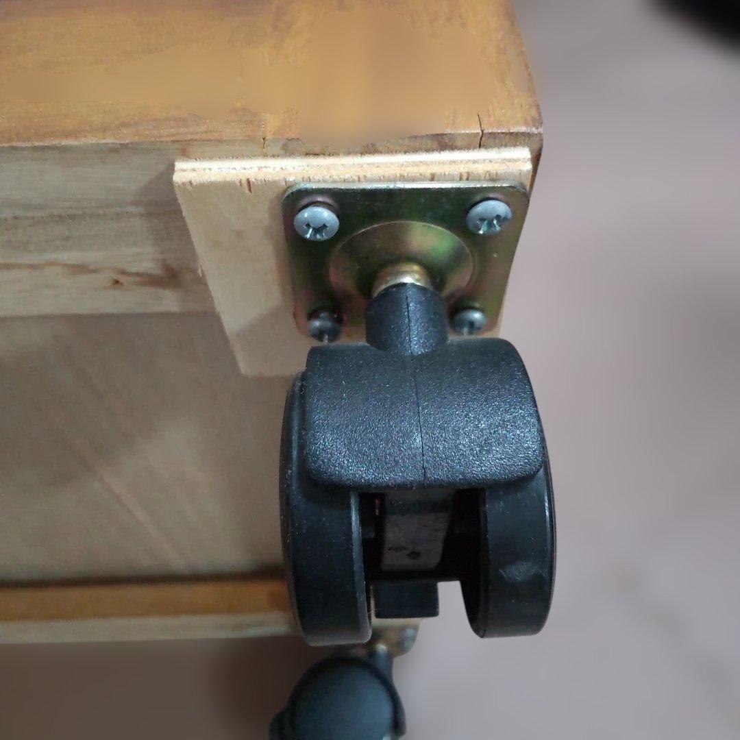 山善　木製キッチンワゴン 4段引き出し　キャスター付　ストッカー YAMAZEN