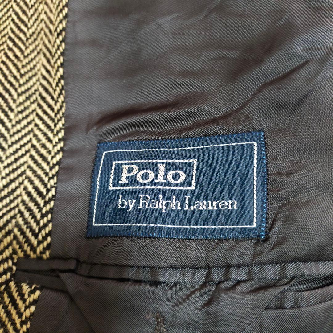 イタリア製　ポロラルフローレン　シルクウール　ヘリンボーン　テーラードジャケット