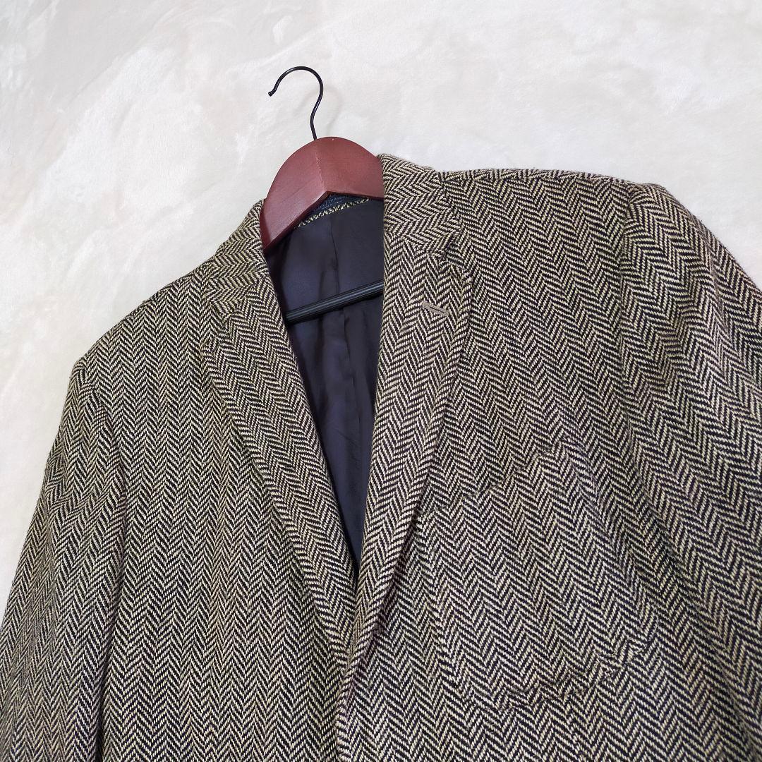 イタリア製　ポロラルフローレン　シルクウール　ヘリンボーン　テーラードジャケット