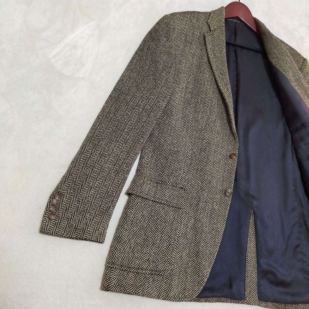 イタリア製　ポロラルフローレン　シルクウール　ヘリンボーン　テーラードジャケット