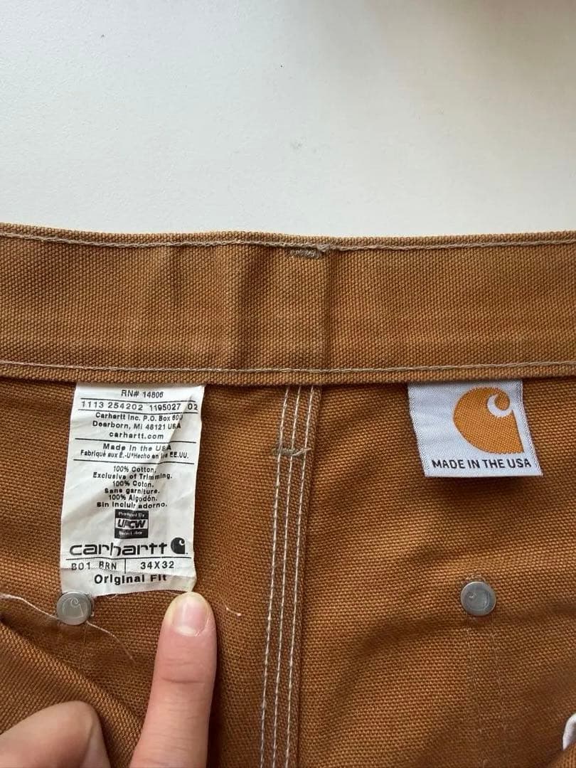 限定値下Carhartt カーハートダブルニー ワークパンツ USA製 ブラウン