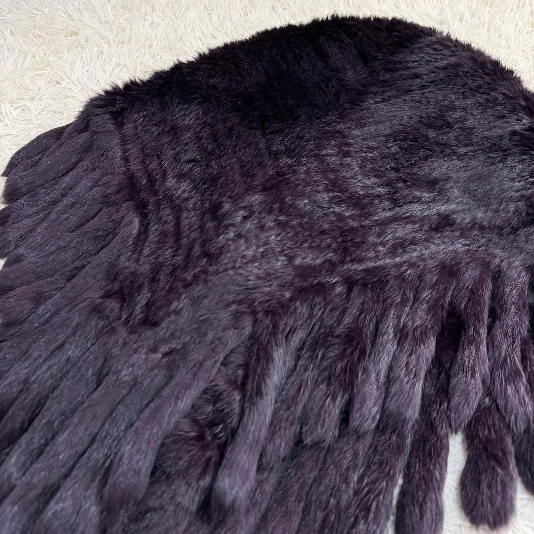 16407✨Y2K レアカラー イヴサロモン ラビットファー ポンチョ ストール