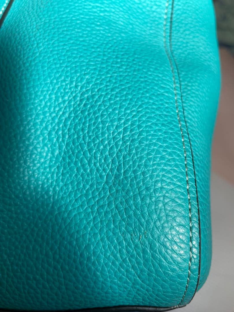 COACH コーチ ターコイズ レザートートバッグ