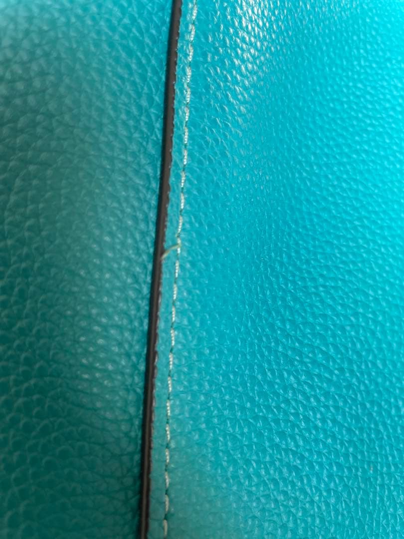 COACH コーチ ターコイズ レザートートバッグ