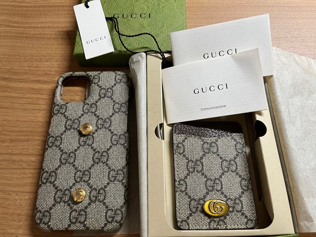 GUCCI GGパターン iPhone13用ケース☆化粧箱付☆