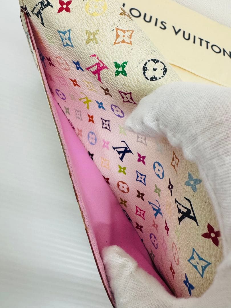 LOUIS VUITTON マルチカラー 長財布 ホワイト 箱袋付