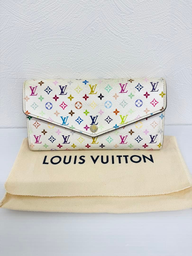 LOUIS VUITTON マルチカラー 長財布 ホワイト 箱袋付