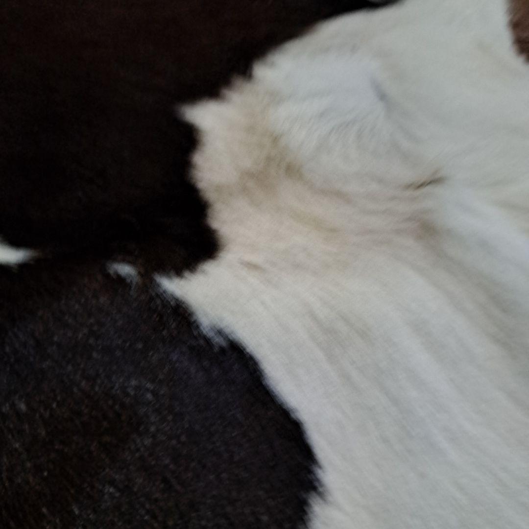 牛革ラグ カウラグ 本革 リアルファー