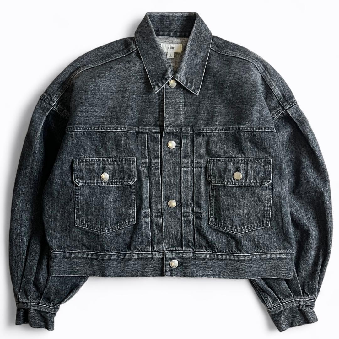 【美品】24ss HYKE バルーンスリーブ デニムジャケット ブラック
