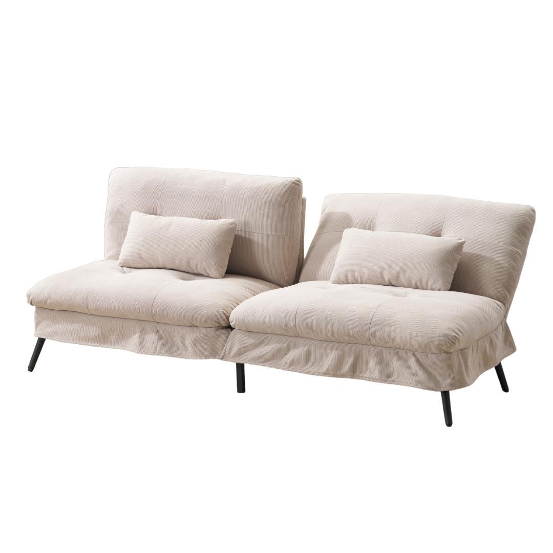 ソファベッド2人 リクライニングソファ 背もたれ6段階 幅182㎝ 2WAY