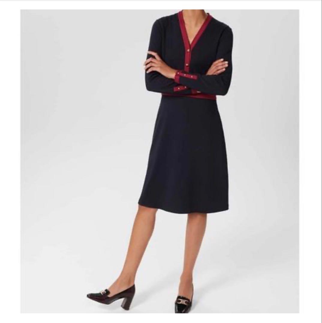 HOBBS LONDON ネイビーとレッドのワンピース
