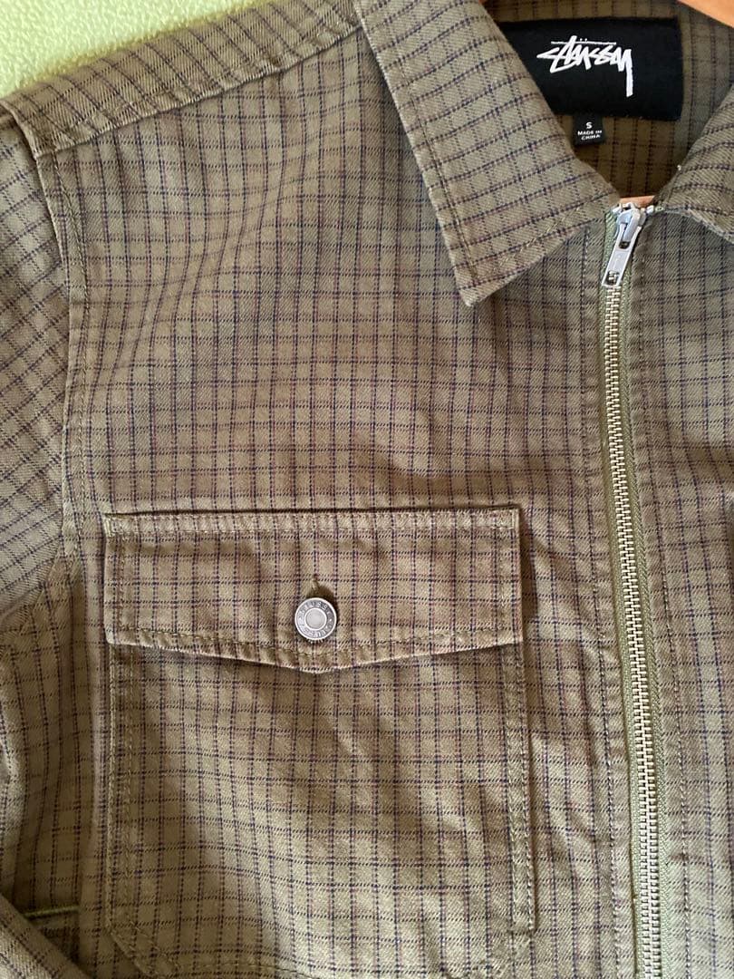 ガ*生様 stussy ステューシー オリーブ　チェック ガレージ ジャケット