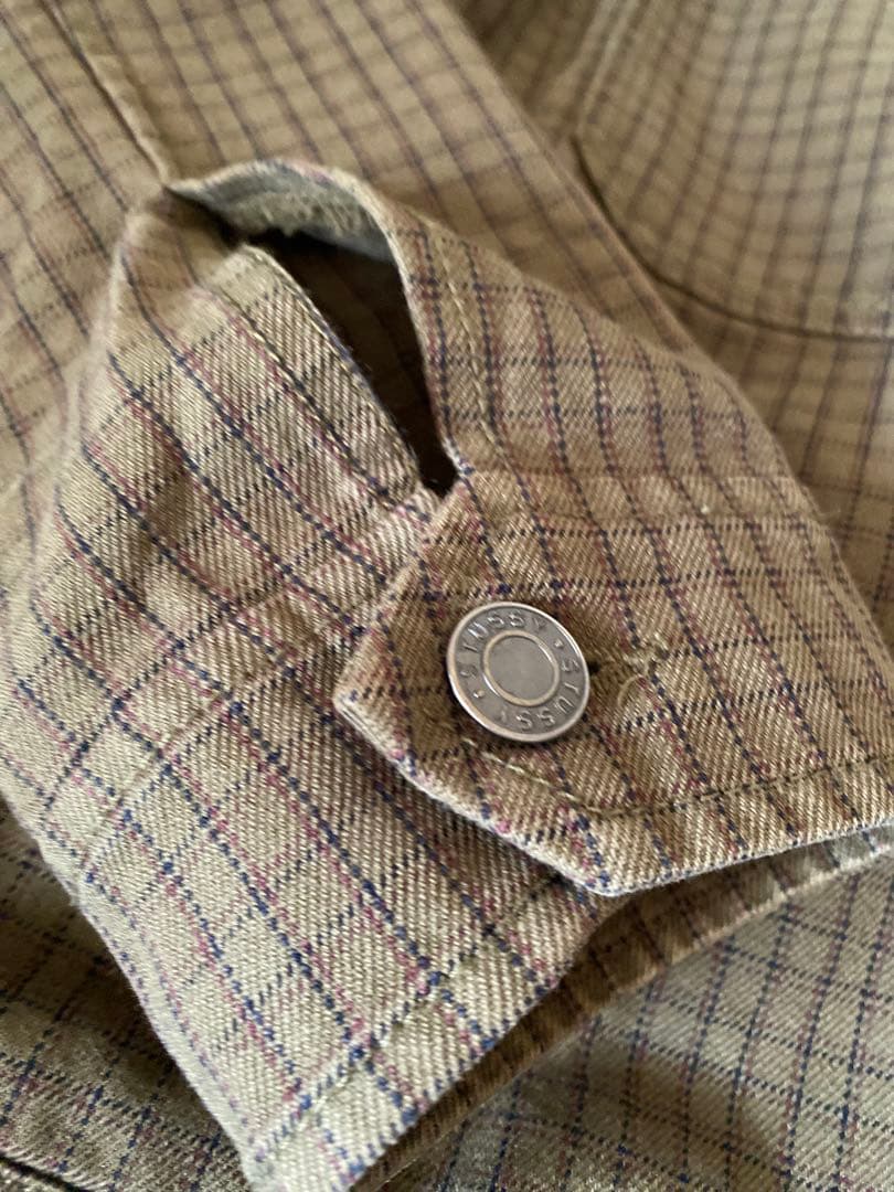 ガ*生様 stussy ステューシー オリーブ　チェック ガレージ ジャケット