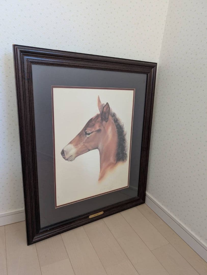 馬の肖像画 ダークブラウンフレーム　158/3500