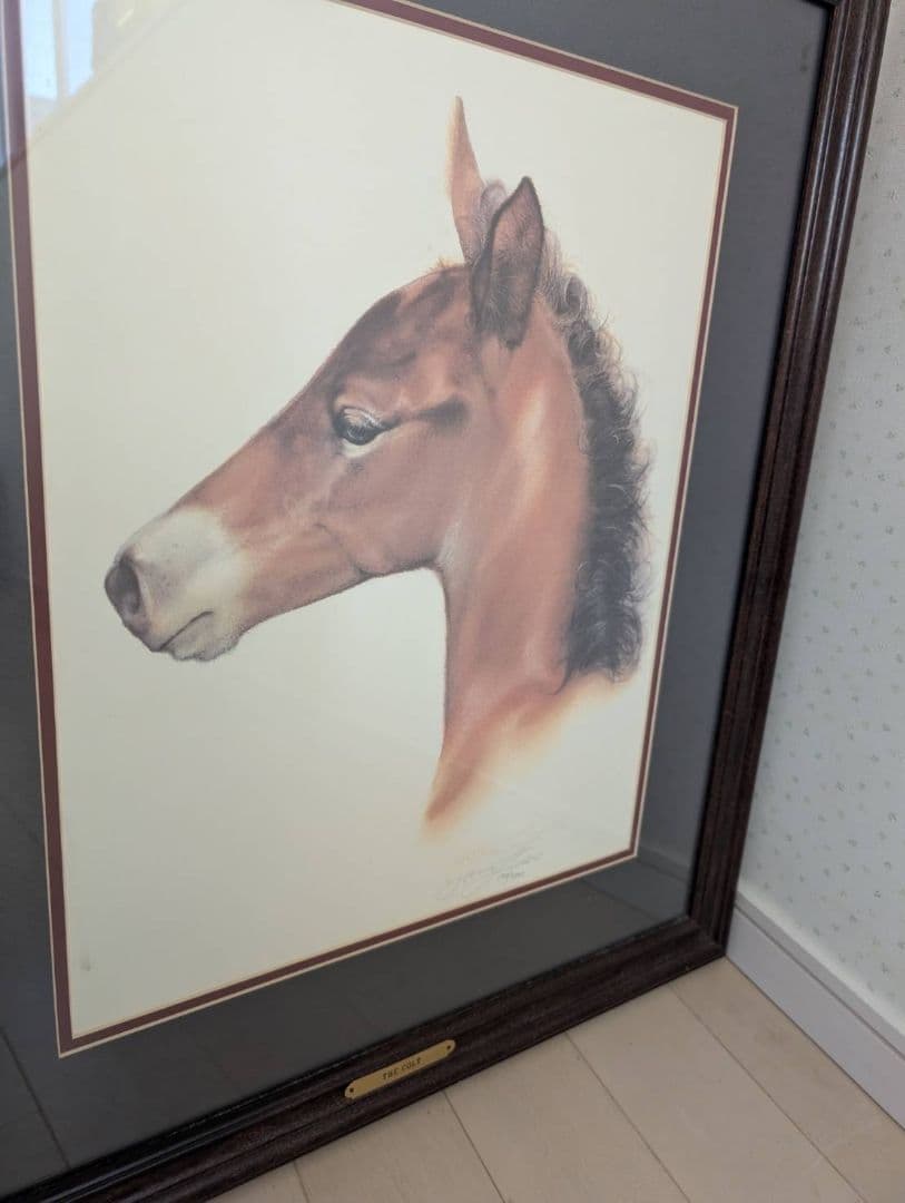 馬の肖像画 ダークブラウンフレーム　158/3500
