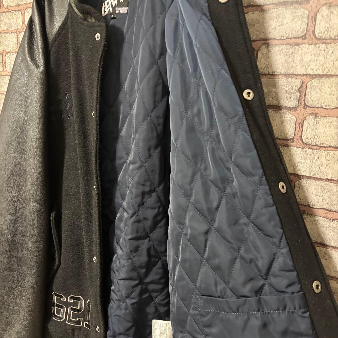 【激レア】LEFLAH レフラー スタジャン L 刺繍 本革　ブラック