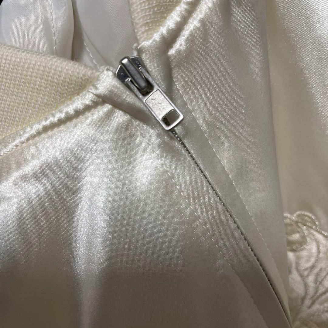 美品 HOSHIHIME 星姫 虎 白地に白糸刺繍 スカジャン 和柄 フリー