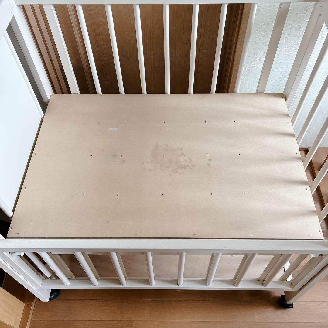 キンタロー ベビーベッド スヌーピー ホワイト 不具合無し おしゃれ 床下収納