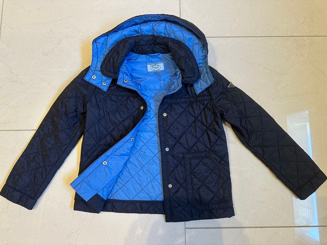 PRADA プラダ　キルティングジャケット 10サイズネイビー/ブルー