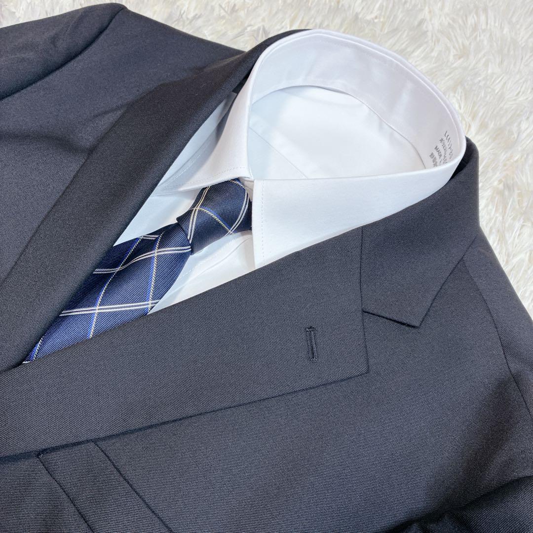 【新品】ORIHICA グレー ストライプ ビジネススーツ AB7 XL相当