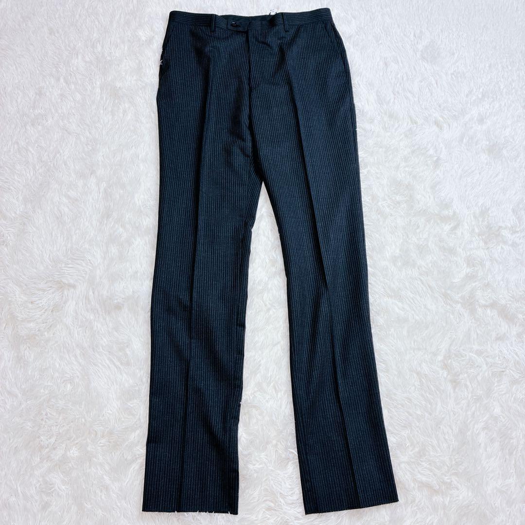 【新品】ORIHICA グレー ストライプ ビジネススーツ AB7 XL相当