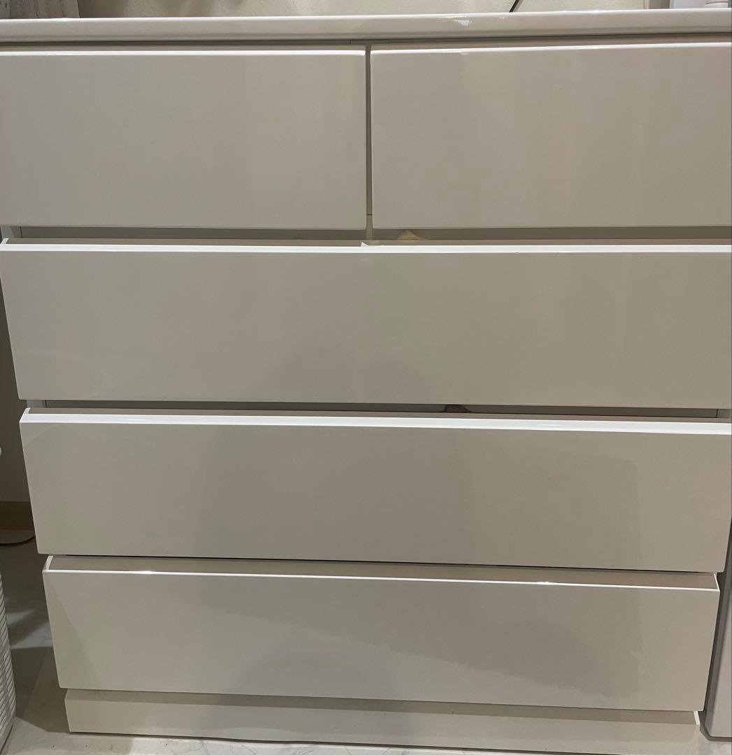 ホワイト 4段チェスト