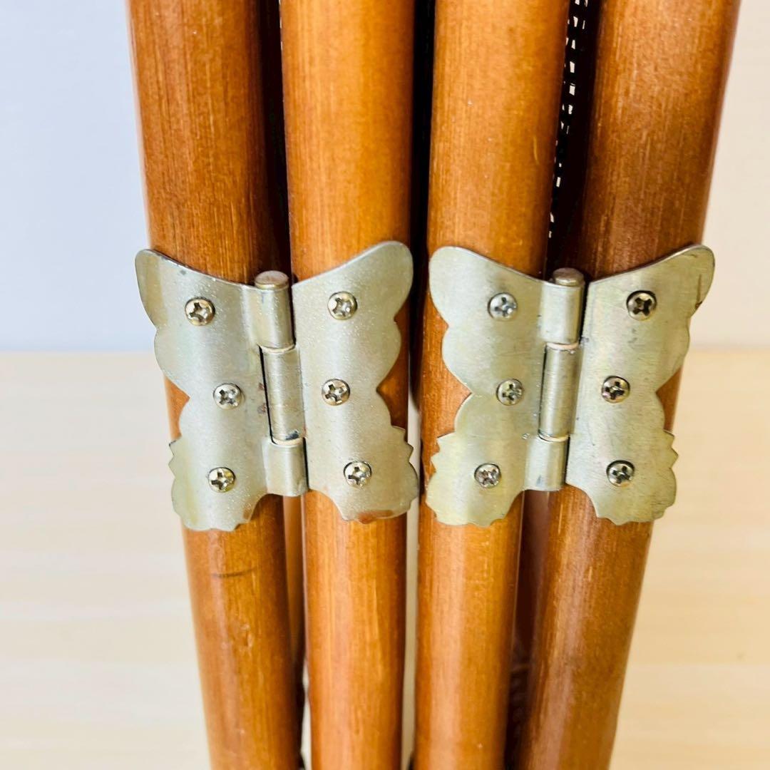 ラタン パーテーション 籐家具 昭和レトロ 4連 衝立 間仕切りアジアンテイスト