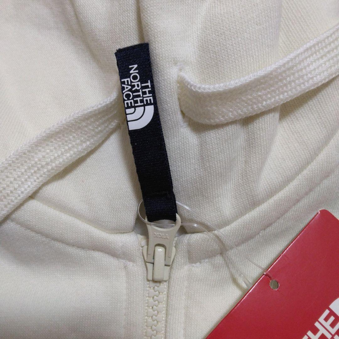 ビンテージホワイト色 ジップアップ フード付きパーカー
