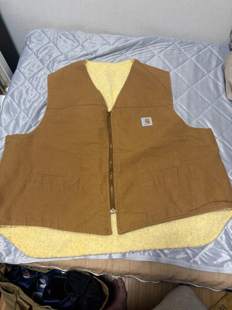 カーハート　ダックベスト　ベージュ　90s