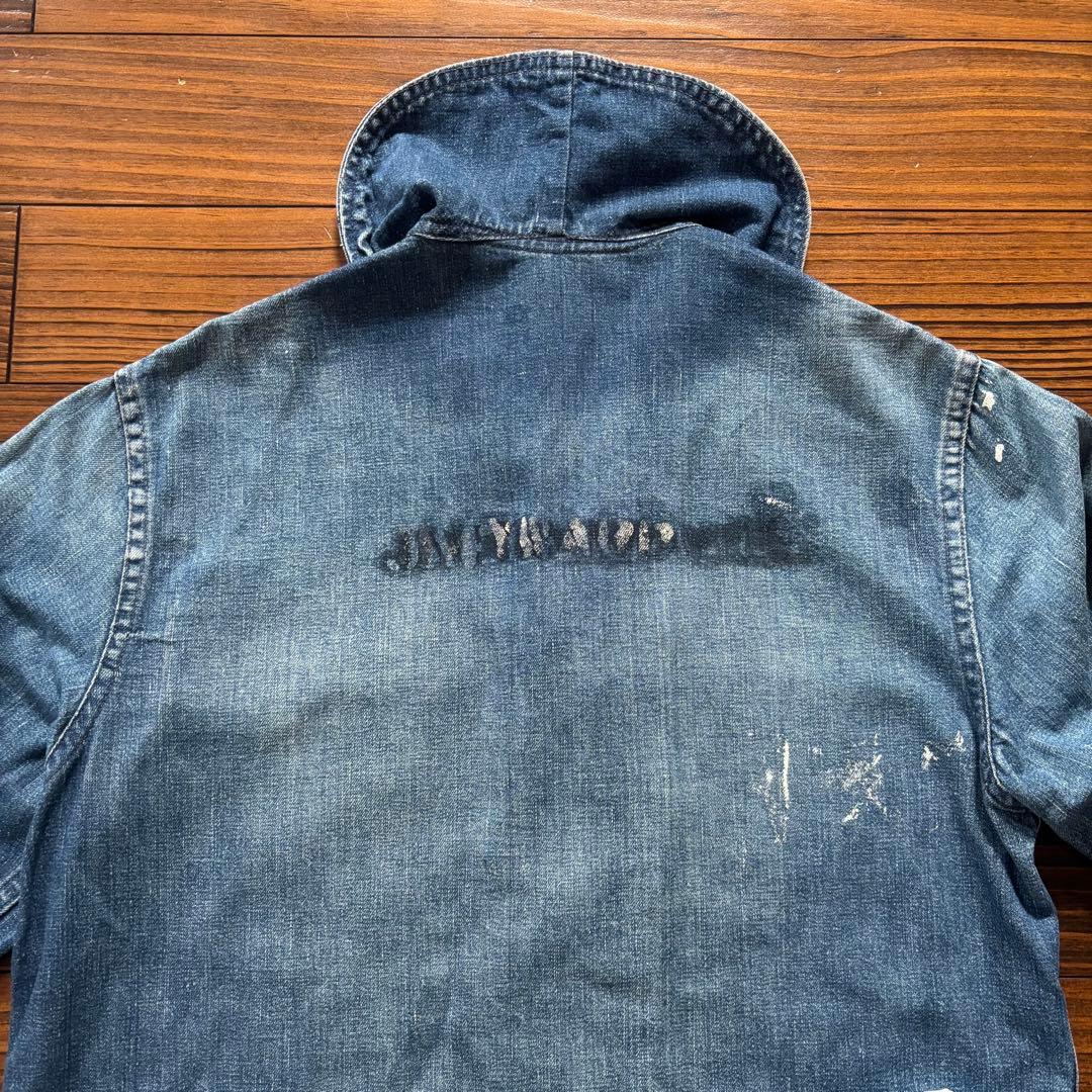 セ*ド様 40s USNAVY ショールカラー カバーオール ステンシル　ヘチマ