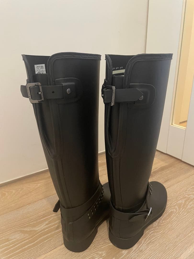 HUNTER ブラック レインブーツ スタッズ付き