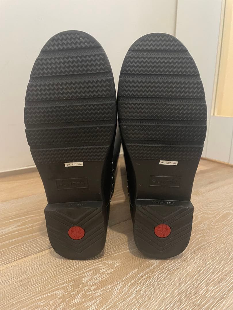 HUNTER ブラック レインブーツ スタッズ付き