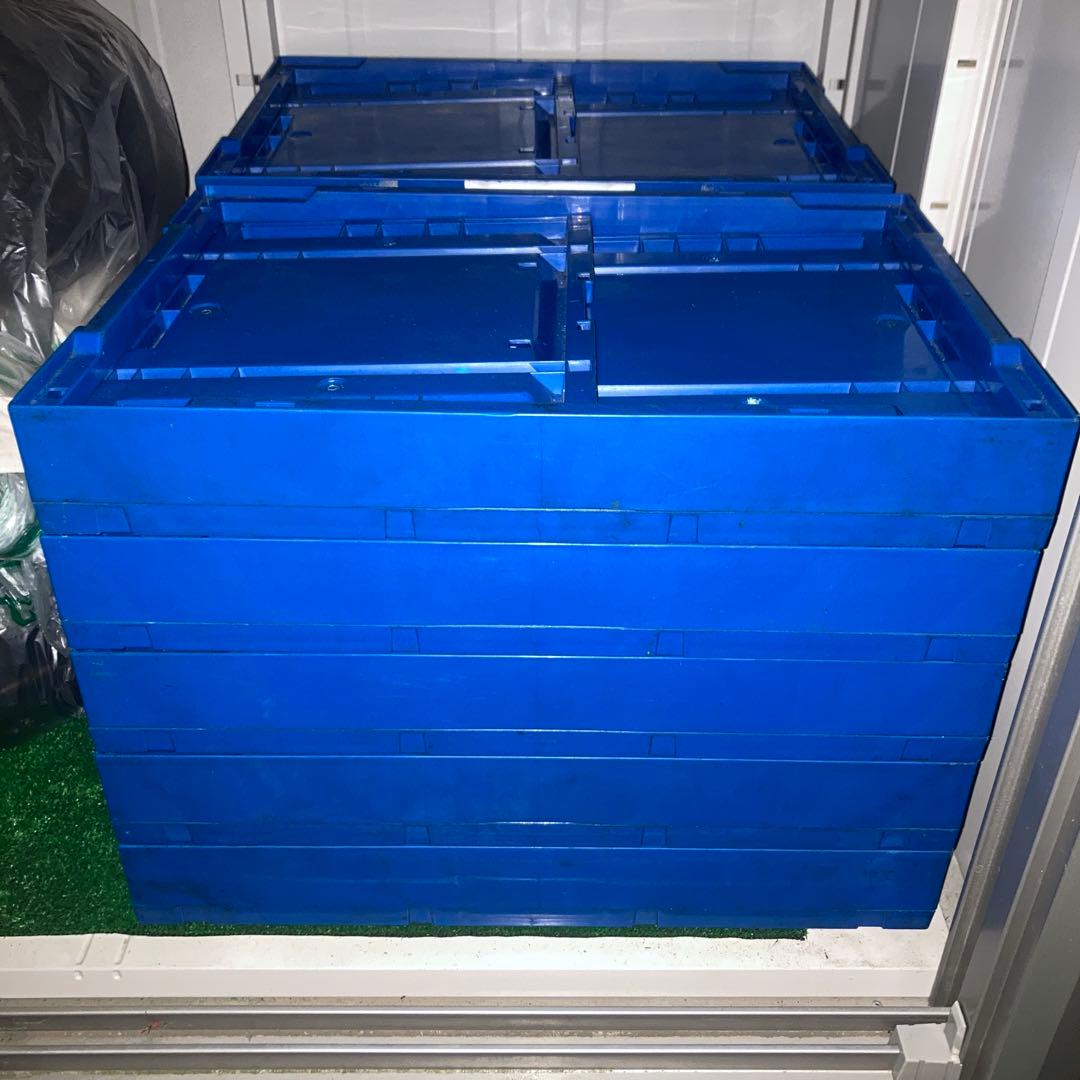 折りたたみ式プラスチックコンテナ　青10台