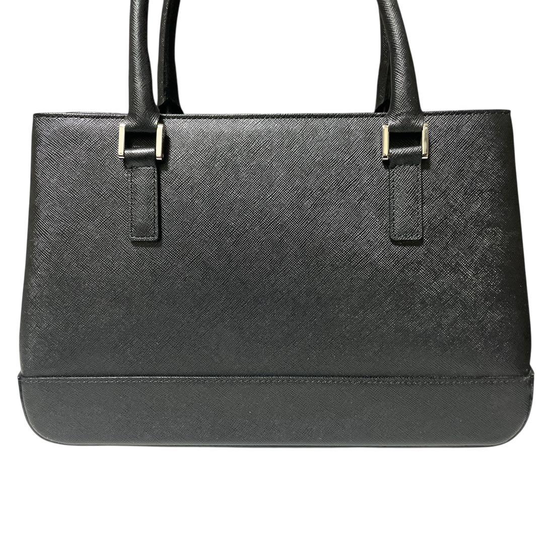 極美品 バーバリー サフィアーノ オールレザー ハンドバッグ 黒