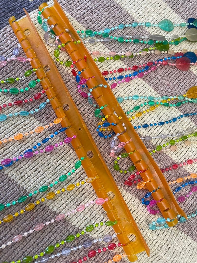 昭和レトロ　プラスチックのれん　簾　暖簾　レトロポップ　当時物　カラフル　ビーズ