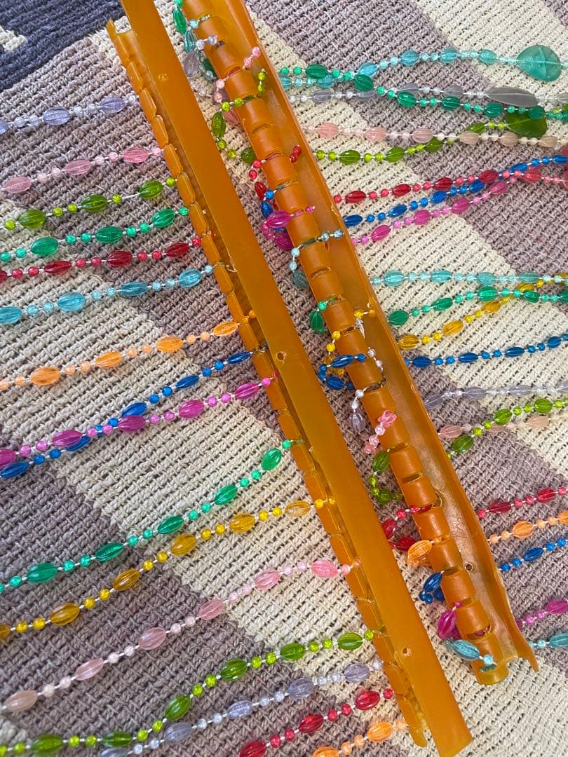 昭和レトロ　プラスチックのれん　簾　暖簾　レトロポップ　当時物　カラフル　ビーズ