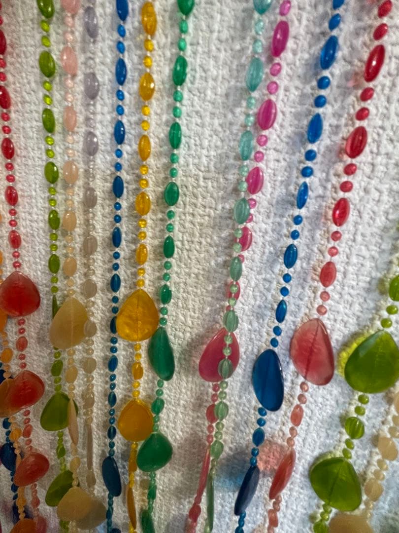 昭和レトロ　プラスチックのれん　簾　暖簾　レトロポップ　当時物　カラフル　ビーズ