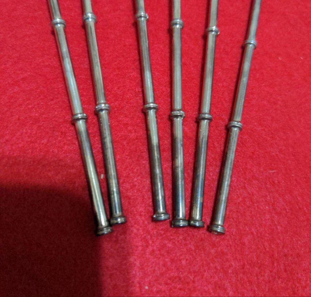 【SILVER】　ストロースプーン　６本　SILVER刻印有り　約54g