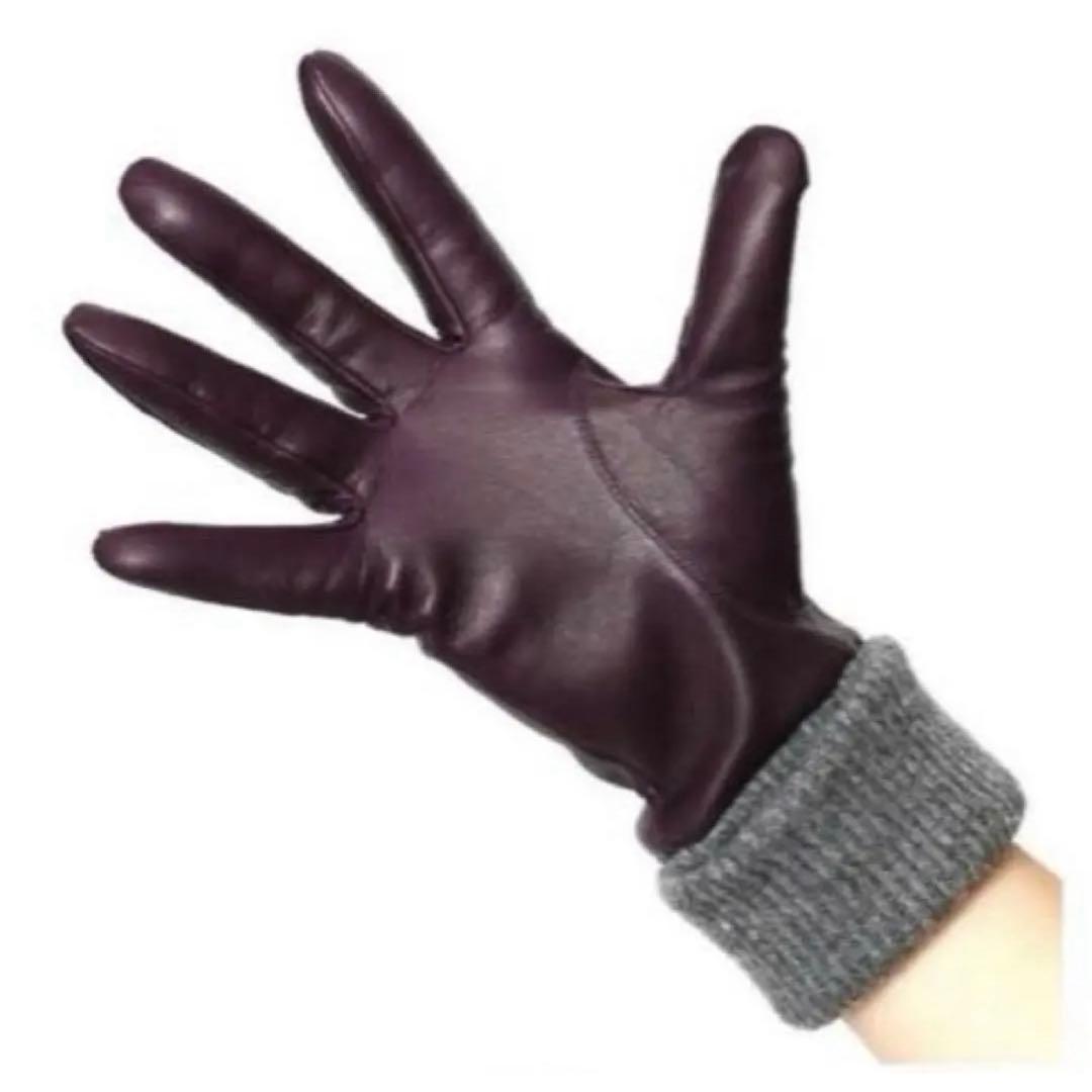 新品同様、現行品　ORuKuBET ラムレザー高級手袋　パープル即購入大歓迎○
