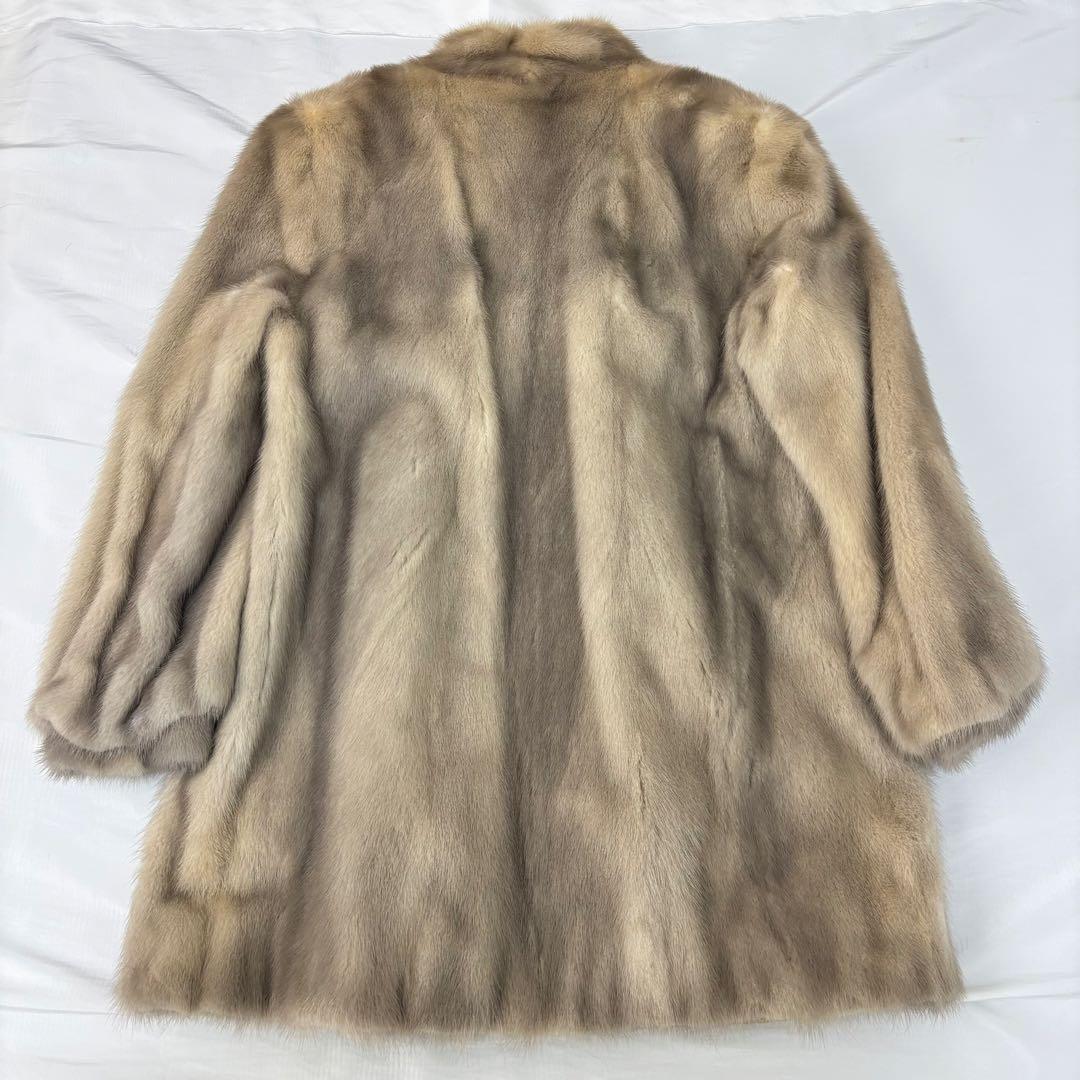 毛皮 ファーコート ミンク ブラウン ミドル丈 本革 大きいサイズ