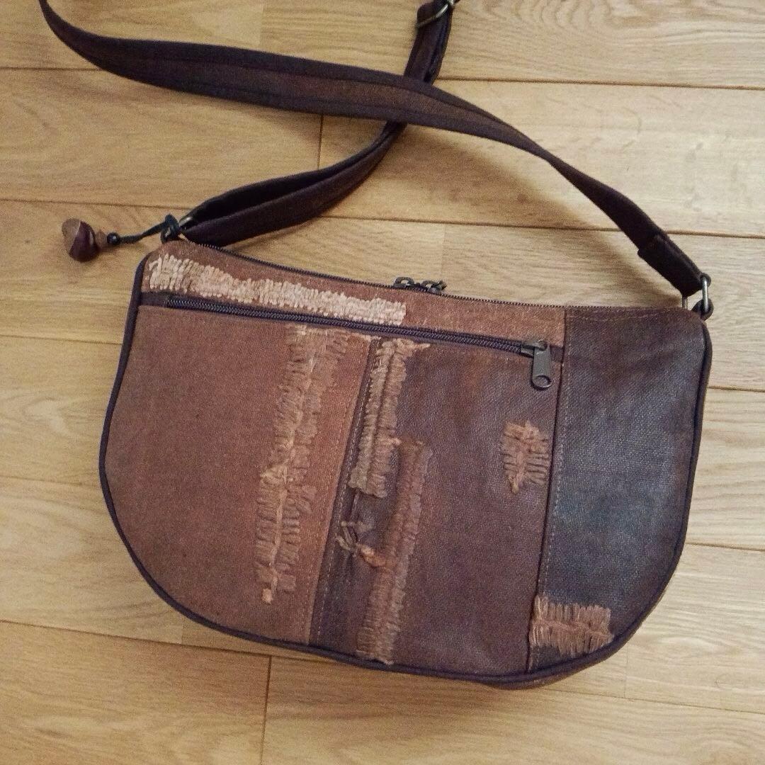 古布酒袋　ショルダーバッグ　1点物　ハンドメイド　時代物