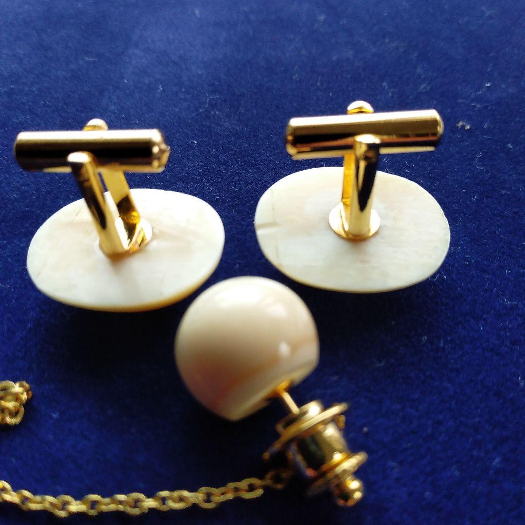 鯨歯　マッコウクジラ　カウス・ネクタイピン10セット（箱なし）