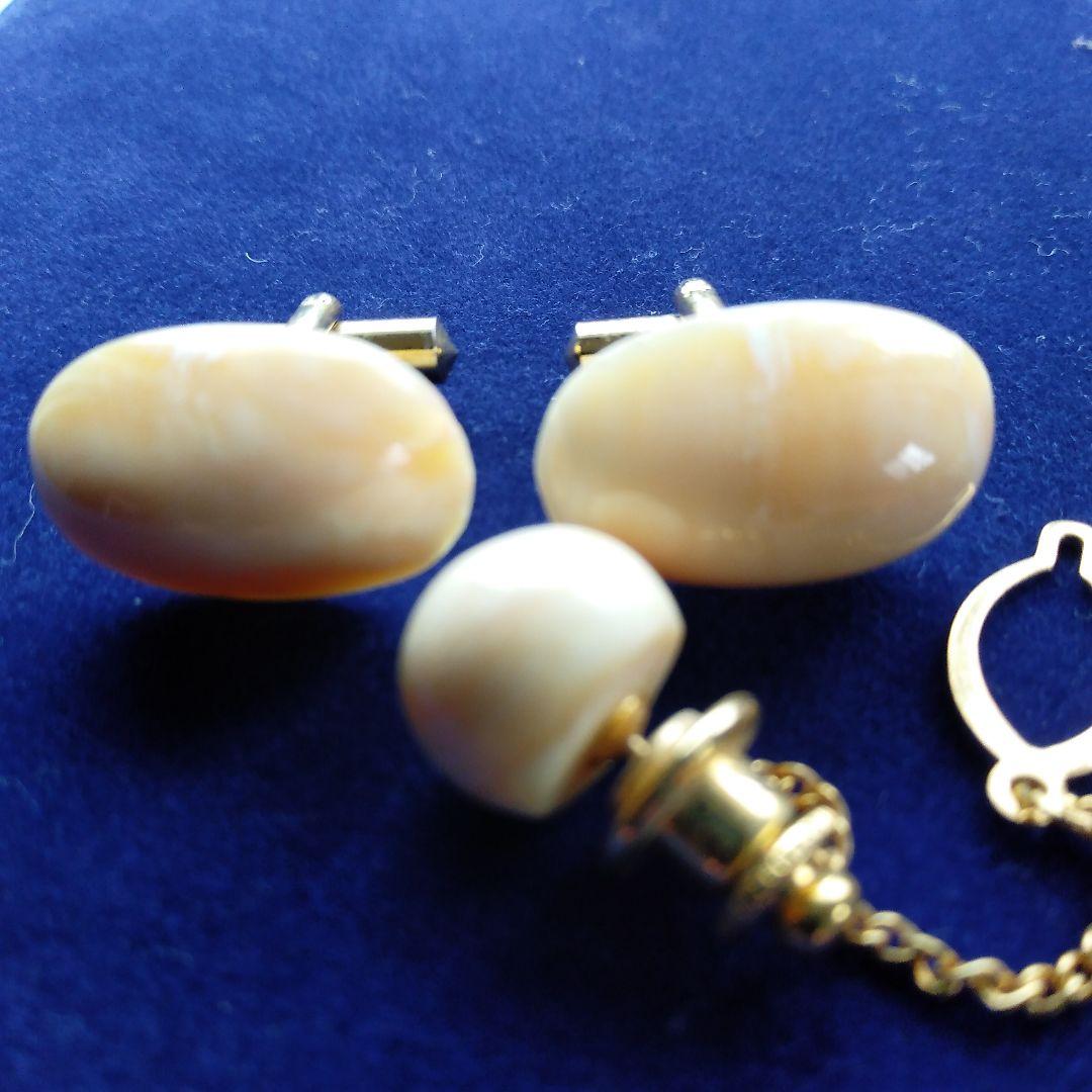 鯨歯　マッコウクジラ　カウス・ネクタイピン10セット（箱なし）