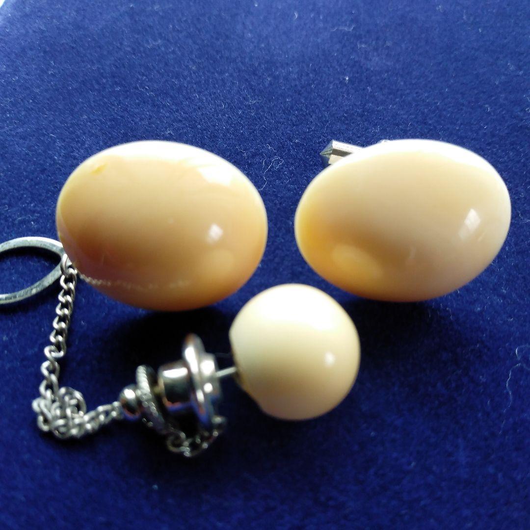 鯨歯　マッコウクジラ　カウス・ネクタイピン10セット（箱なし）