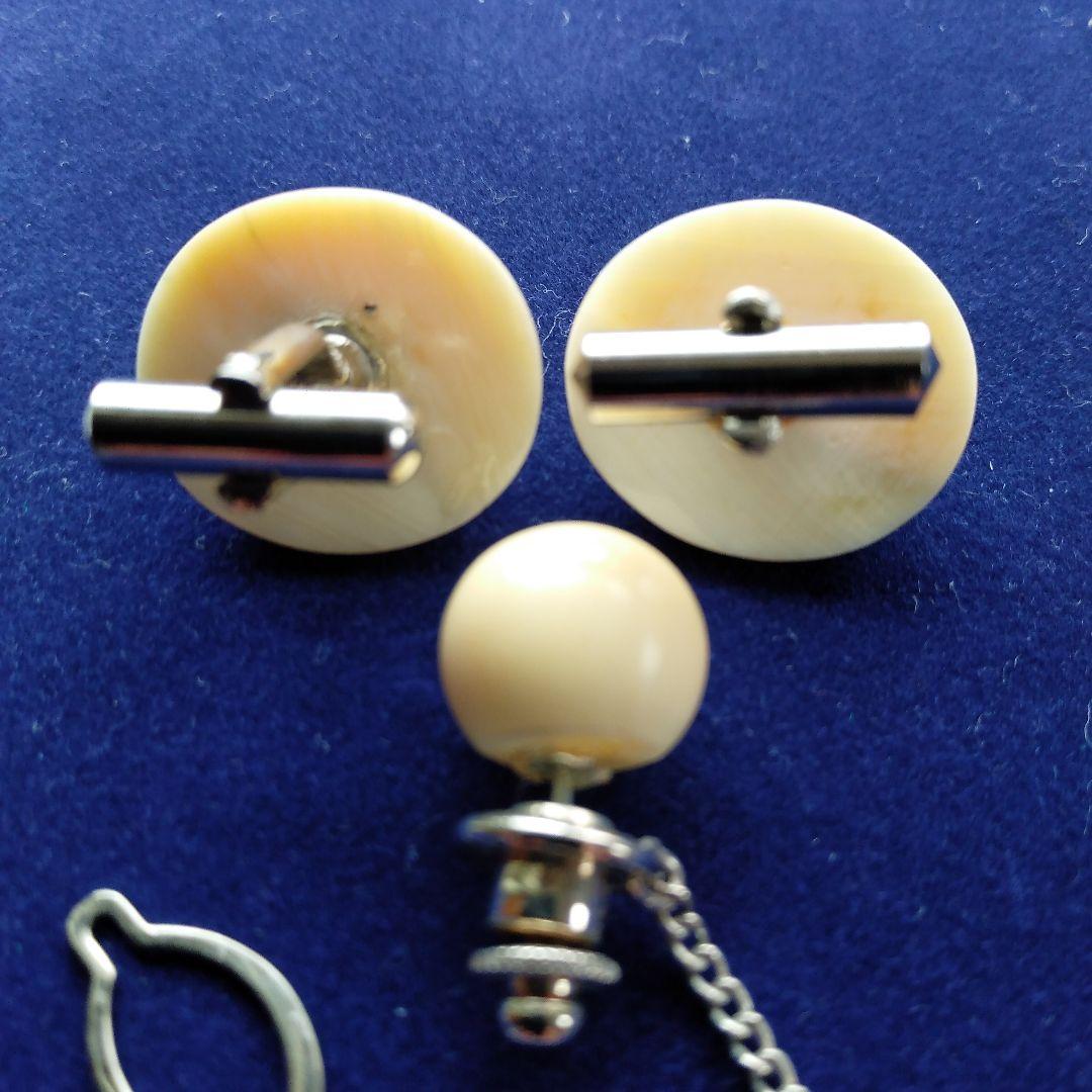 鯨歯　マッコウクジラ　カウス・ネクタイピン10セット（箱なし）